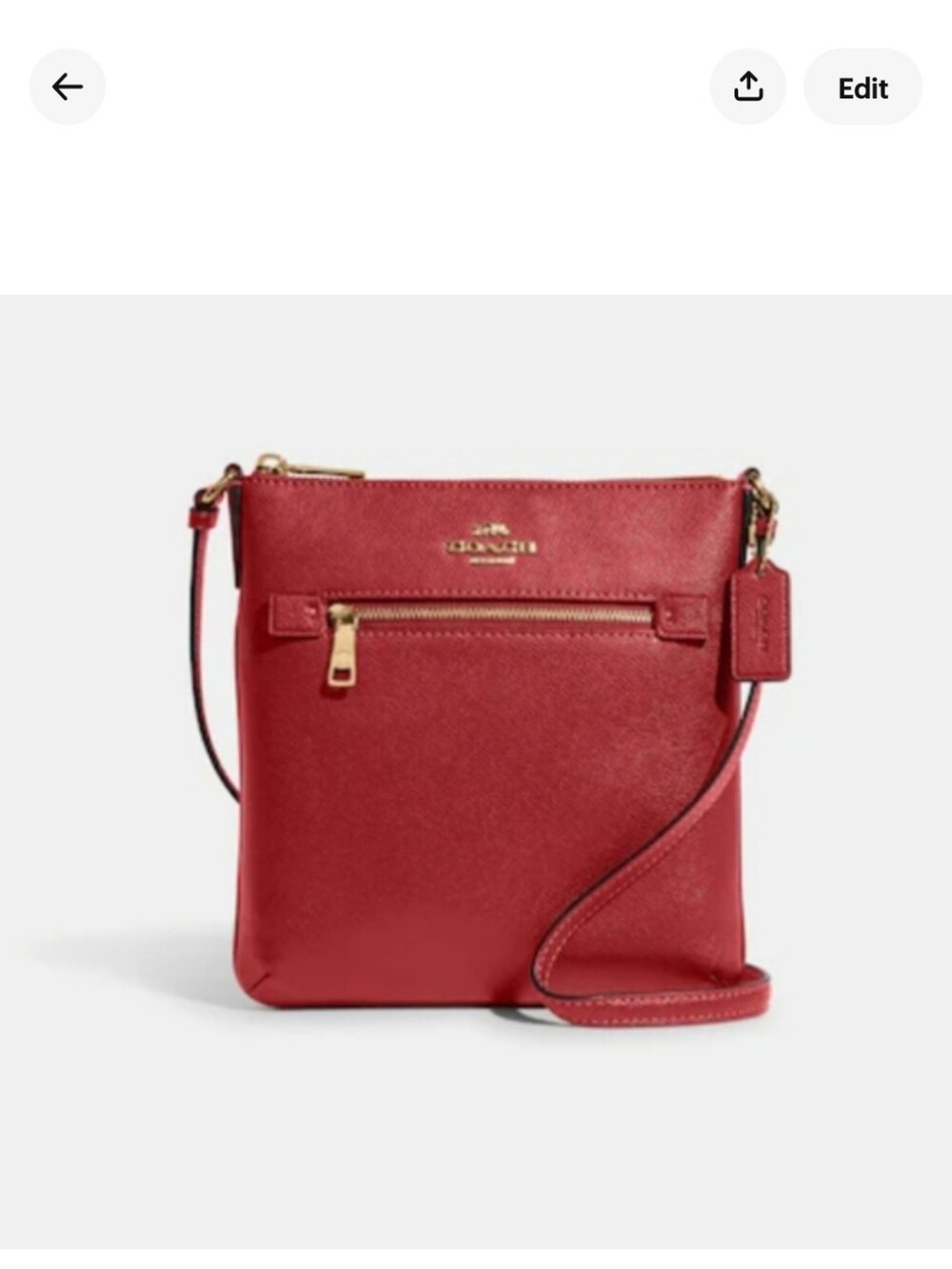 Coach Red Leather MINI Crossbody with Gold-Tone Accents